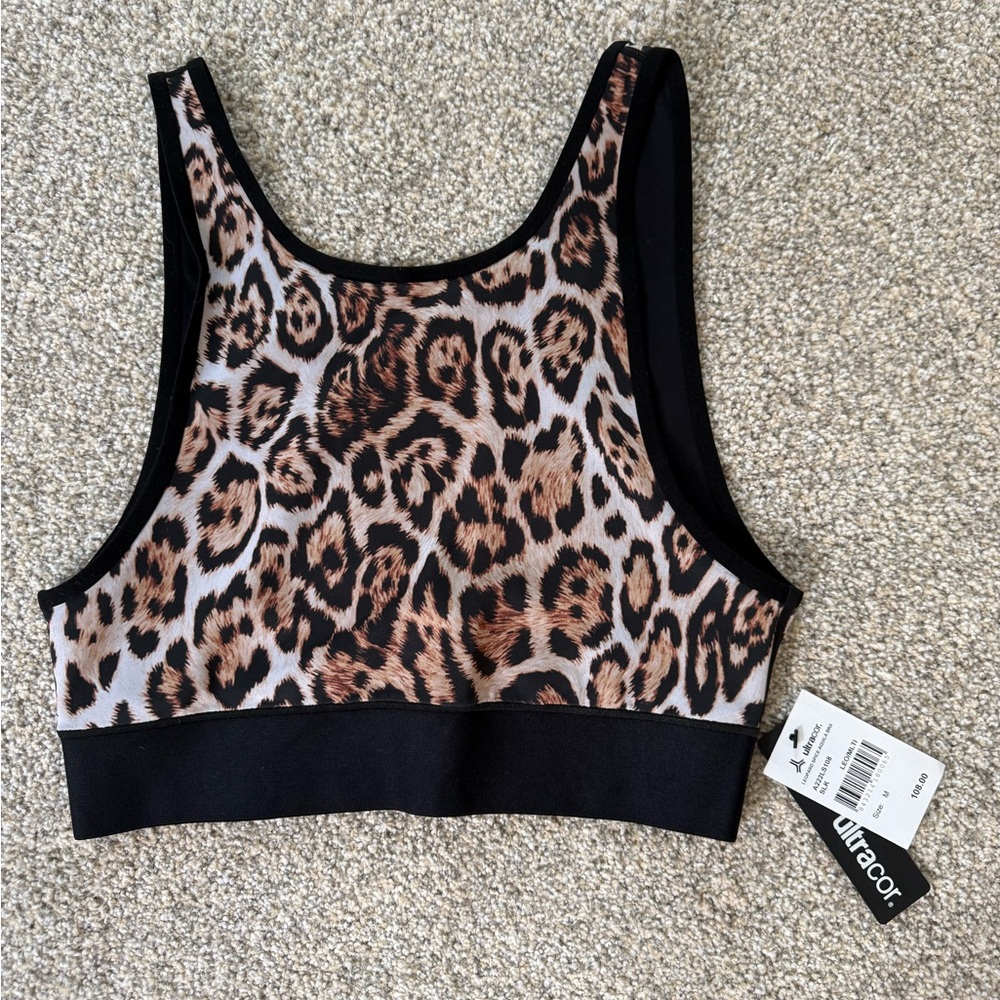 ULTRACOR leopard Print Sports Bra Size Medium, NWT